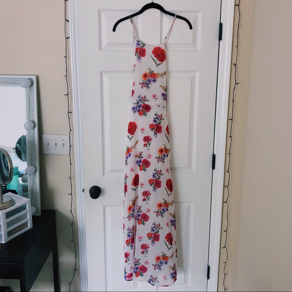 Long white floral dress